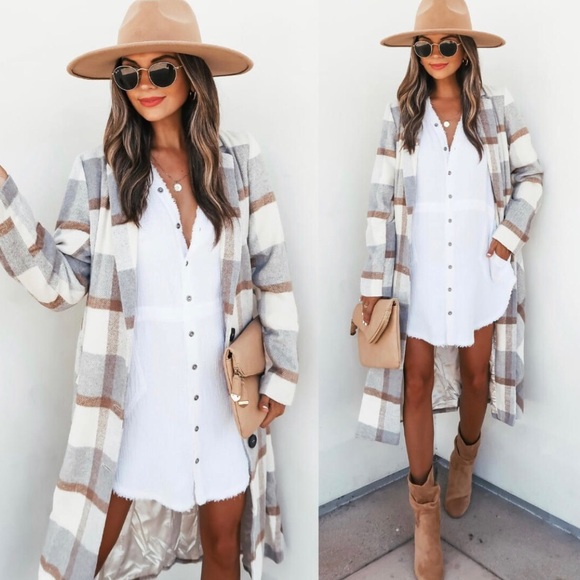 VICI sold out Promesa Small plaid duster - Picture 1 of 7